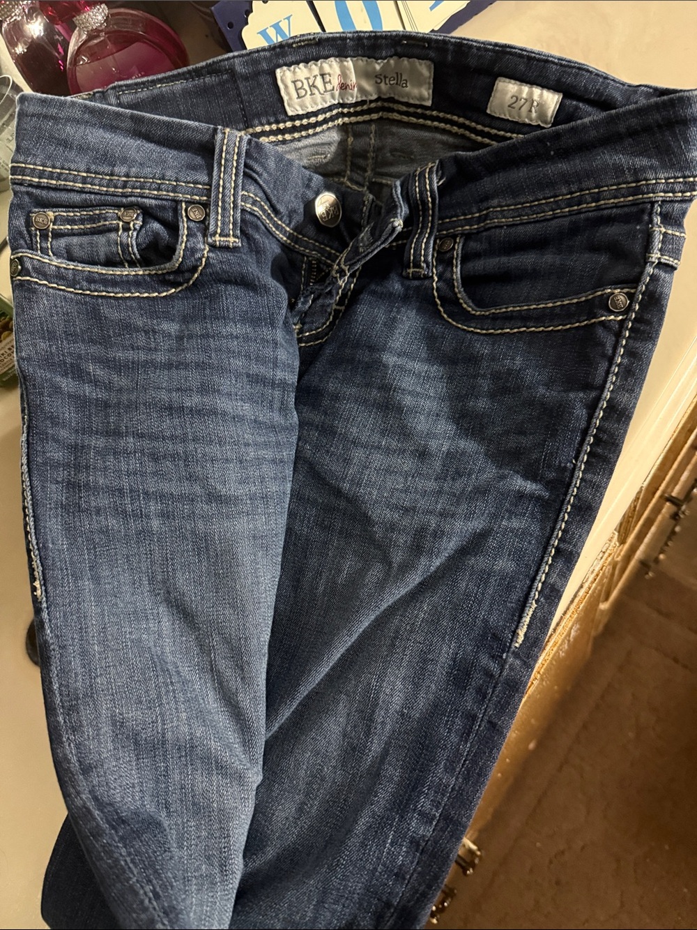 BKE Women’s Dark Indigo Skinny Jeans
